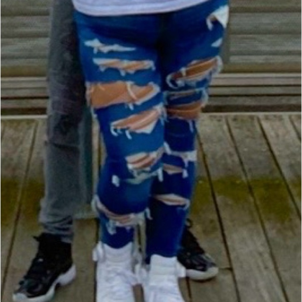 American Eagle Outfitters Super Hi-Rise Jegging in Blue